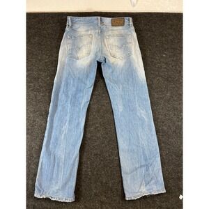 Diesel Larkee Straight Jeans Mens 30x32 Light Wash Blue Denim Button Fly 0827F